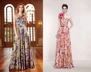 vestidos com cores e estampas