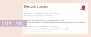 Atraso na entrega.